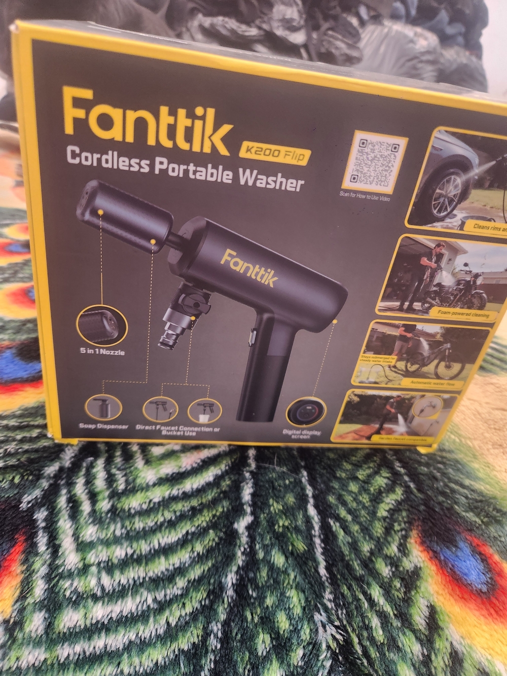 FANTTIK K200 Flip Cordless Portable Washer - Black